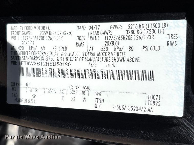 image for item FC2113 2017 Ford F350 King Ranch Crew Cab pickup truck