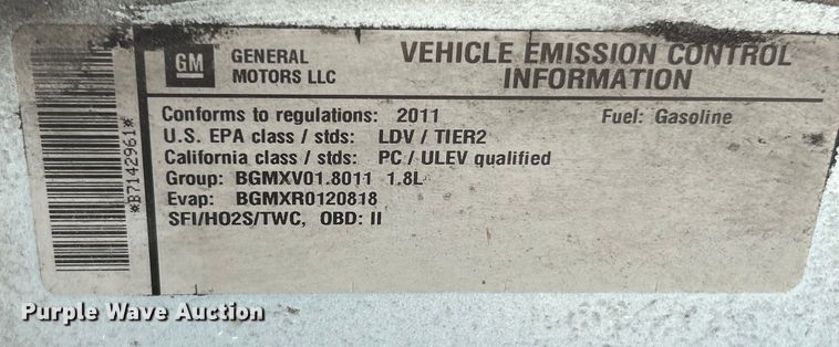 image for item FC5100 2011 Chevrolet Cruze 