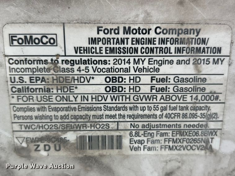 image for item FC5209 2015 Ford E450 Super Duty box truck