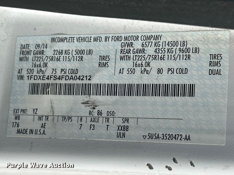 image for item FC5209 2015 Ford E450 Super Duty box truck