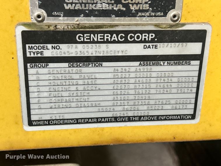 image for item FC5211 Generac 97A05238-S generator
