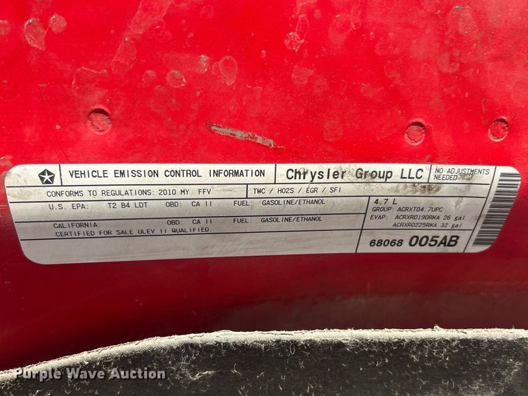 image for item FC5252 2010 Dodge Ram 1500 Ext. Cab pickup truck