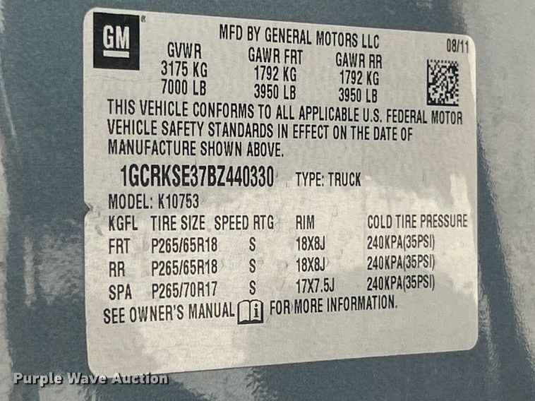 image for item FC5254 2011 Chevrolet Silverado 1500 LT Ext. Cab pickup truck