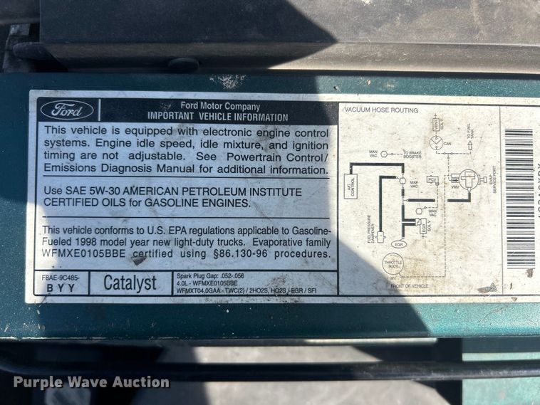 image for item FC5255 1998 Ford Ranger XLT Ext. Cab pickup truck