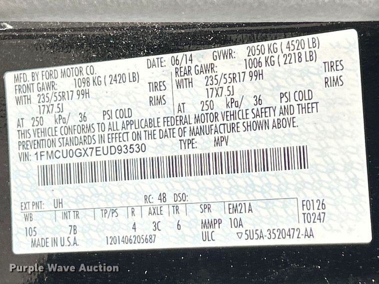 image for item FC5284 2014 Ford Escape SE SUV