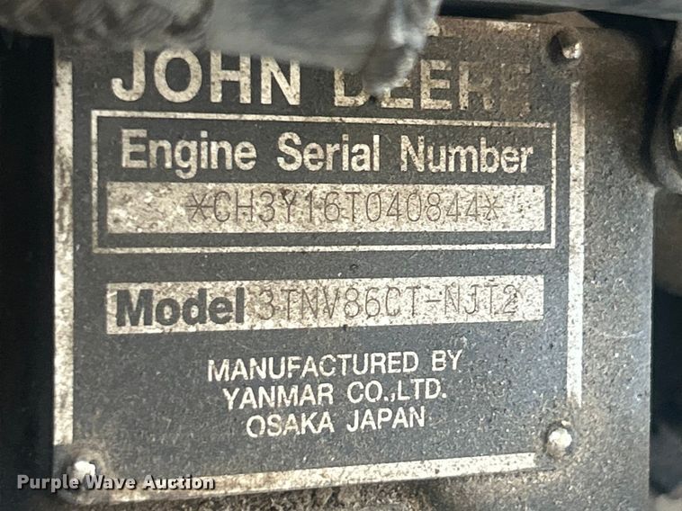 image for item FC5288 2018 John Deere 3038E MFWD tractor