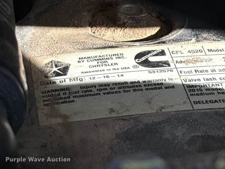 image for item FG0210 2015 RAM 5500 truck cab and chassis