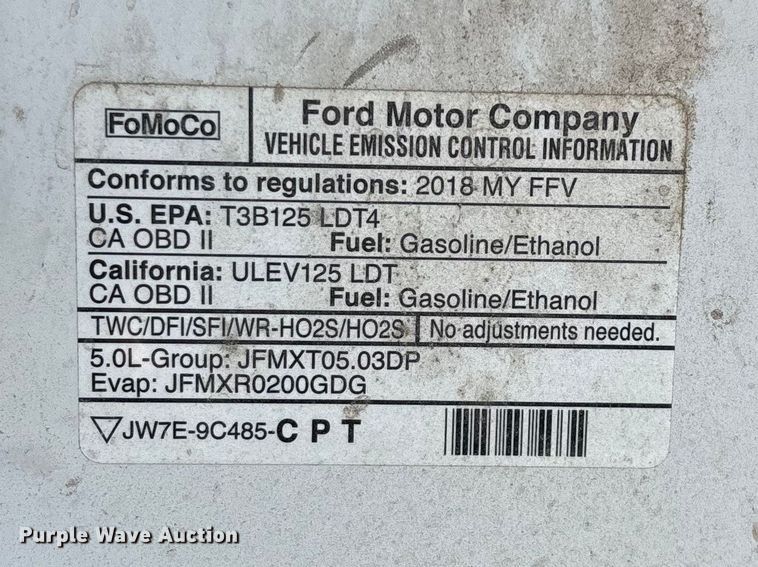 image for item FG0211 2018 Ford F150 pickup truck