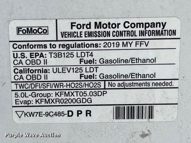 image for item FG0212 2019 Ford F150 pickup truck