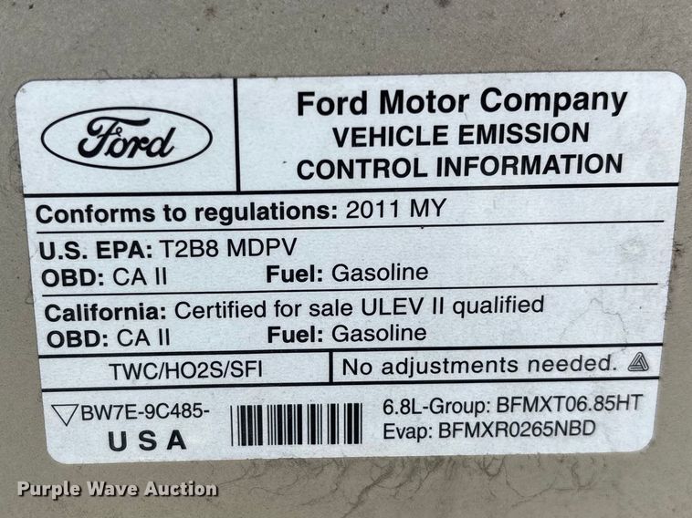 image for item FG0215 2011 Ford E350 Super Duty van