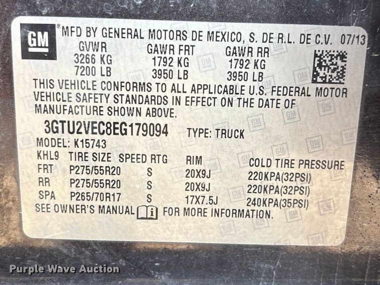 image for item FH7016 2014 GMC Sierra 1500 Crew Cab pickup truck