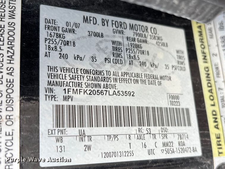 image for item FI0796 2007 Ford Expedition  SUV