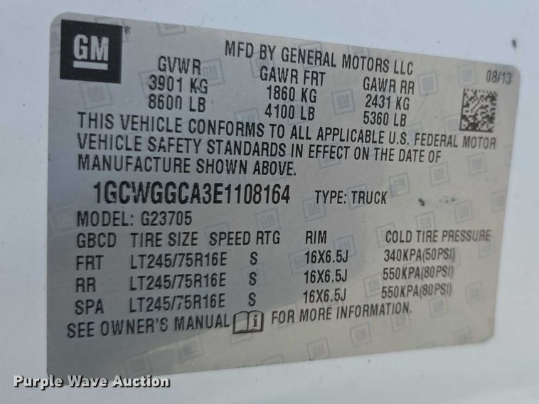 image for item FI0877 2014 Chevrolet Express G2500 van