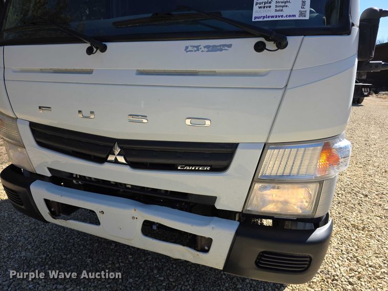 image for item FI0878 2012 Mitsubishi Fuso FE160 Crew Cab flatbed truck