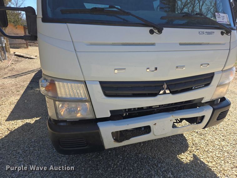 image for item FI0878 2012 Mitsubishi Fuso FE160 Crew Cab flatbed truck