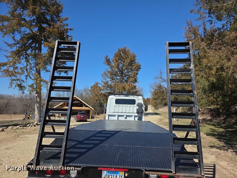 image for item FI0878 2012 Mitsubishi Fuso FE160 Crew Cab flatbed truck