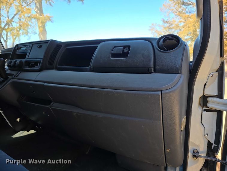 image for item FI0878 2012 Mitsubishi Fuso FE160 Crew Cab flatbed truck