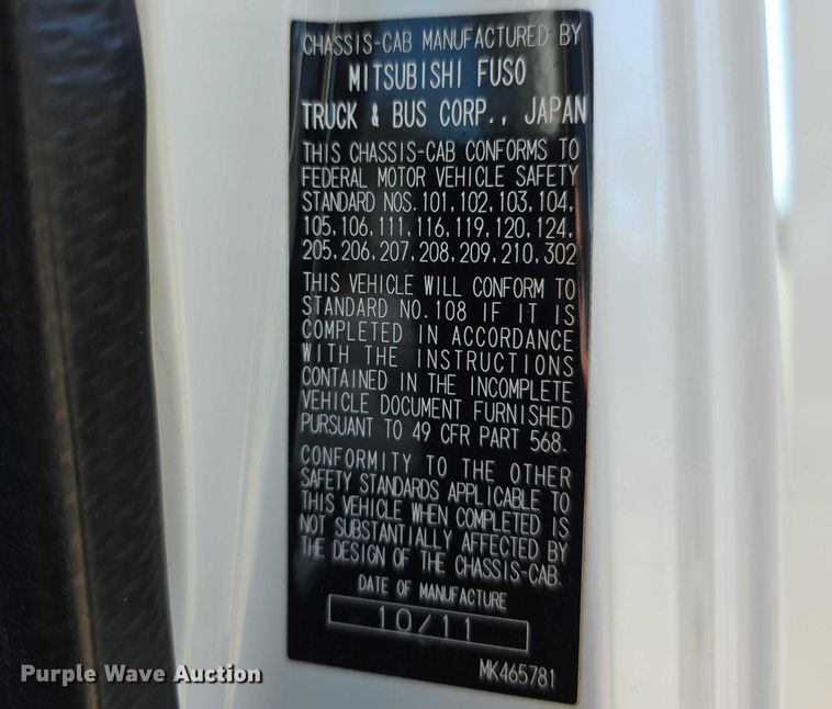 image for item FI0878 2012 Mitsubishi Fuso FE160 Crew Cab flatbed truck