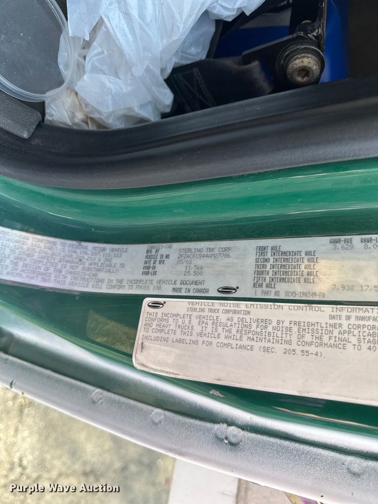 image for item FK0011 2004 Sterling Acterra box truck