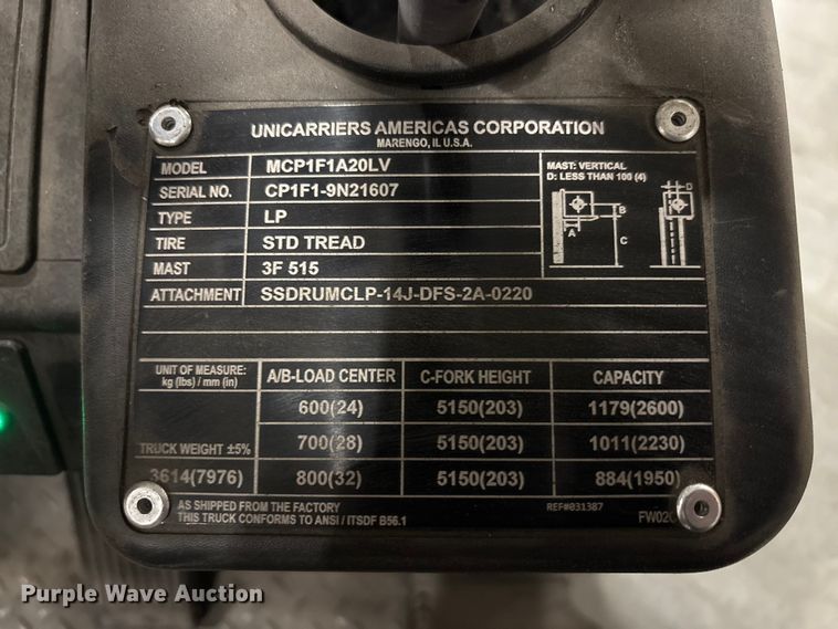 image for item FK1269 2018 UniCarriers CFS40 forklift