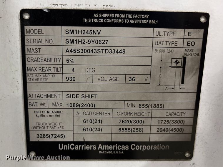 image for item FK1270 2015 Nissan SRX45 reach truck