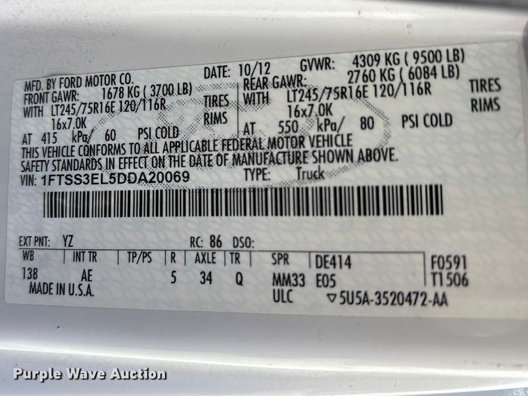 image for item FK1288 2013 Ford E350 Super Duty van