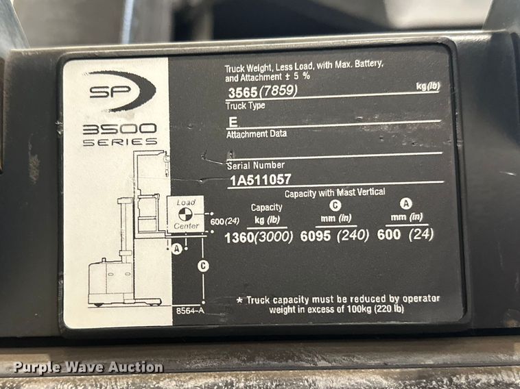 image for item FK1809 2018 Crown SP3520-30 order picker