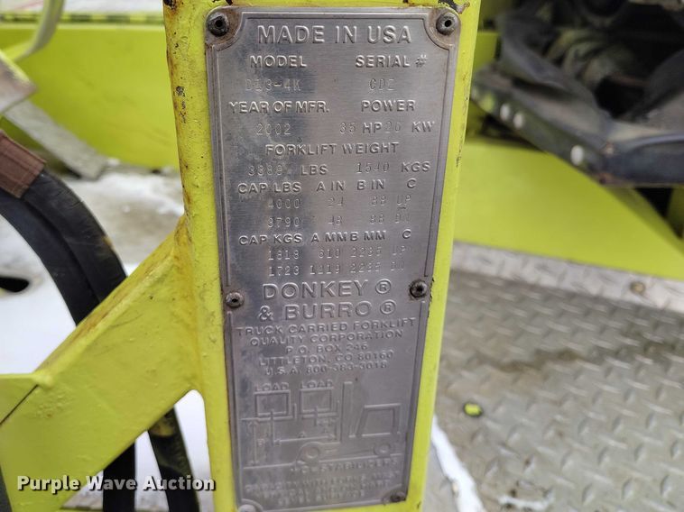 image for item IH9464 2002 Donkey D13-4K forklift