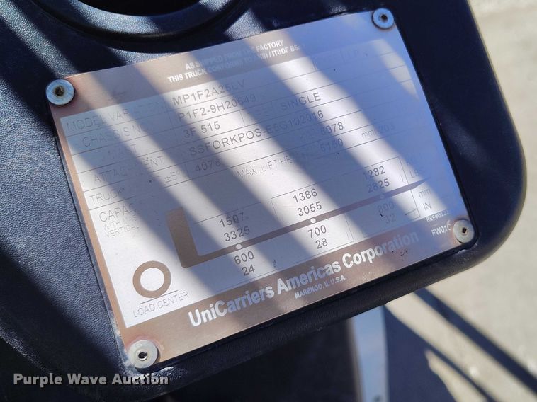 image for item IH9465 2016 UniCarriers PF50 forklift