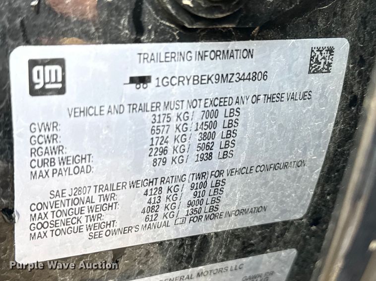 image for item ND9460 2021 Chevrolet Silverado 1500 Ext. Cab pickup truck