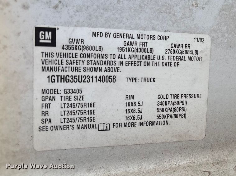 image for item NK9055 2003 GMC Savana van