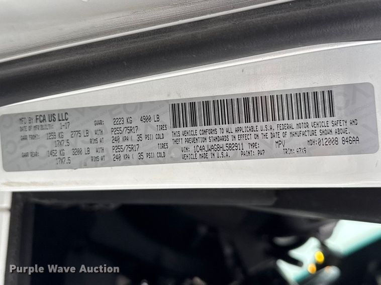 image for item NK9123 2017 Jeep Wrangler SUV