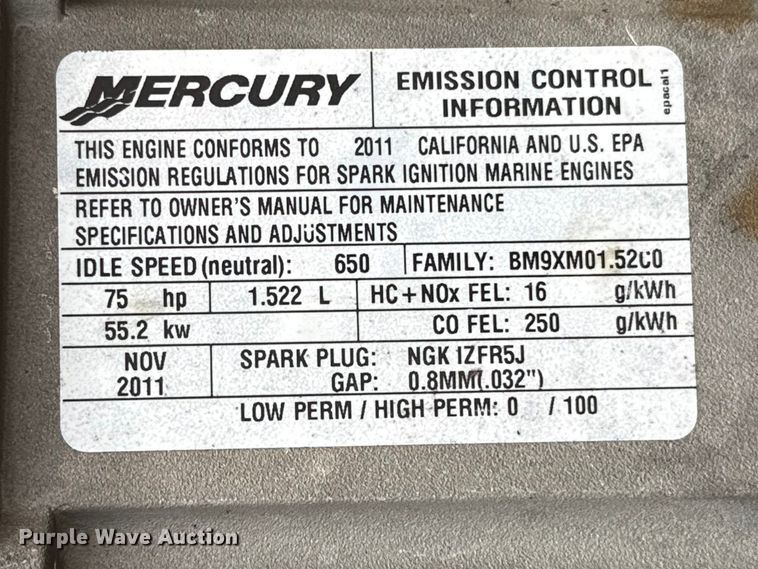 image for item NK9127 2012 Sun Tracker Fishin' Barge 20 boat