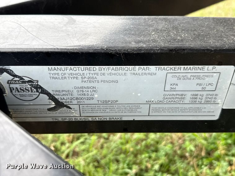 image for item NK9127 2012 Sun Tracker Fishin' Barge 20 boat