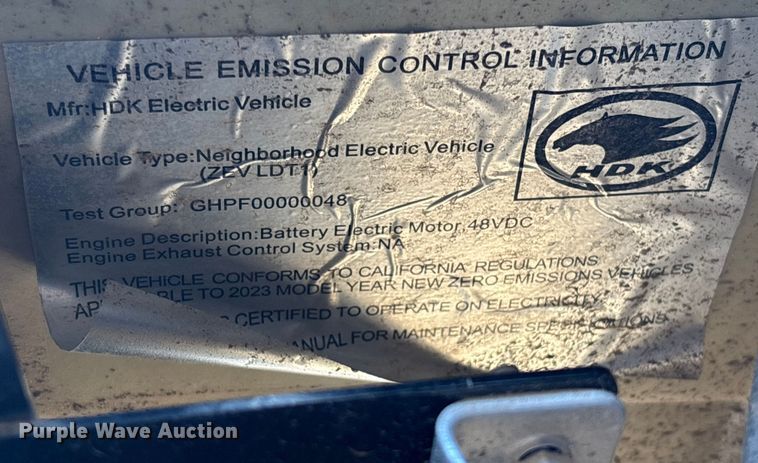 image for item YA1598 2023 HDK Evolution golf cart