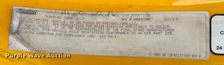 image for item YA2082 2015 Freightliner Business Class M2 box truck