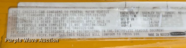 image for item YA2082 2015 Freightliner Business Class M2 box truck