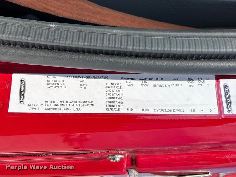 image for item YA2881 2022 Freightliner Business Class M2 crew cab ambulance