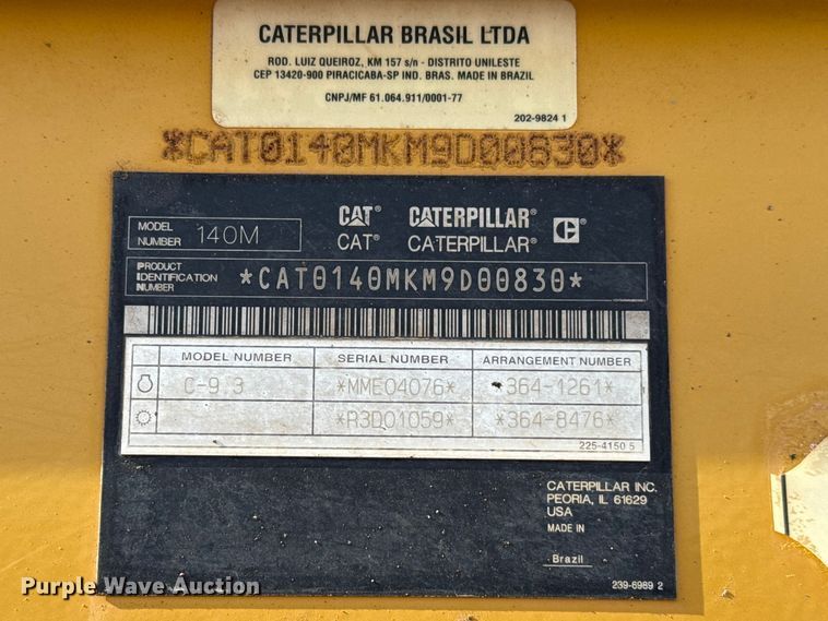 image for item DR0985 2012 Caterpillar 140M2 motor grader