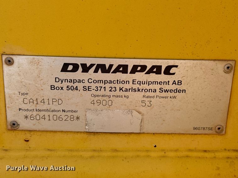 image for item DR0987 2006 Dynapac CA141PD single drum vibratory roller