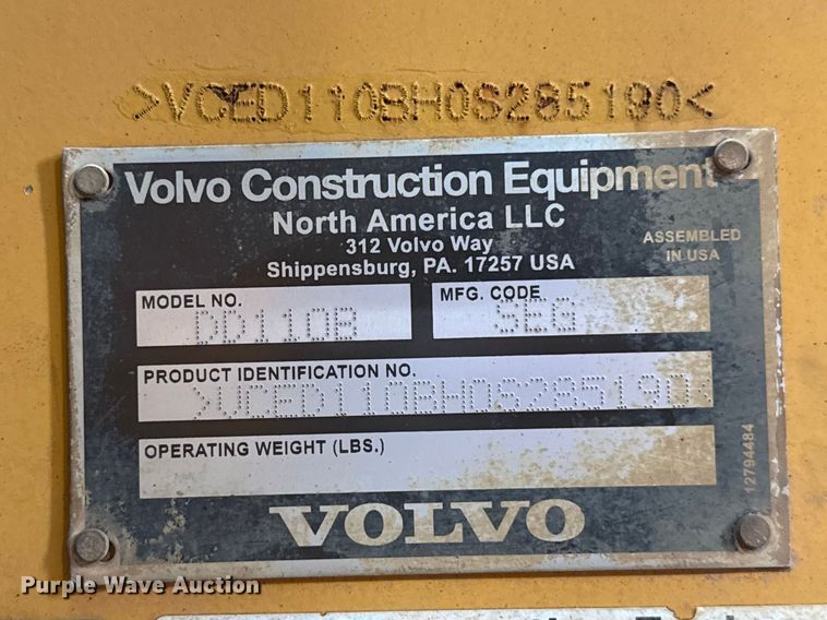 image for item DR1009 2016 Volvo DD110B double drum vibratory roller