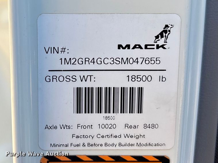 image for item DU0407 2025 Mack Granite dump truck