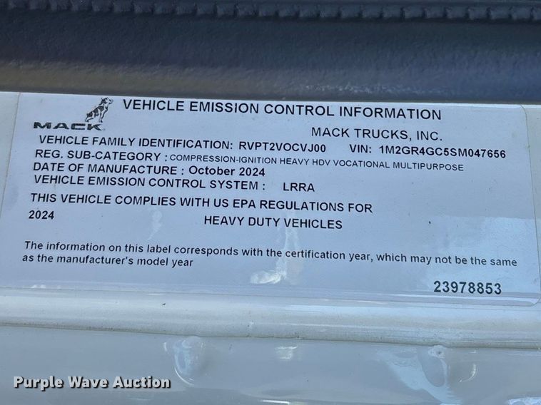 image for item DU0408 2025 Mack Granite dump truck