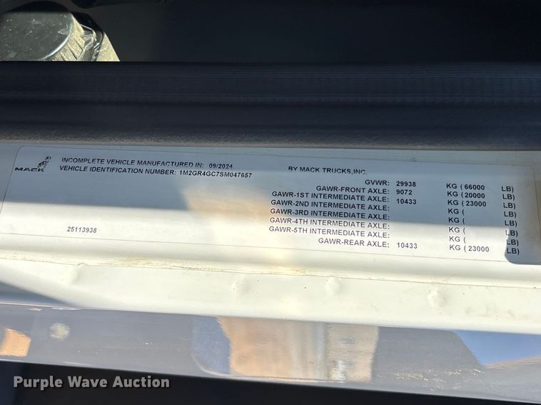 image for item DU0410 2025 Mack Granite dump truck