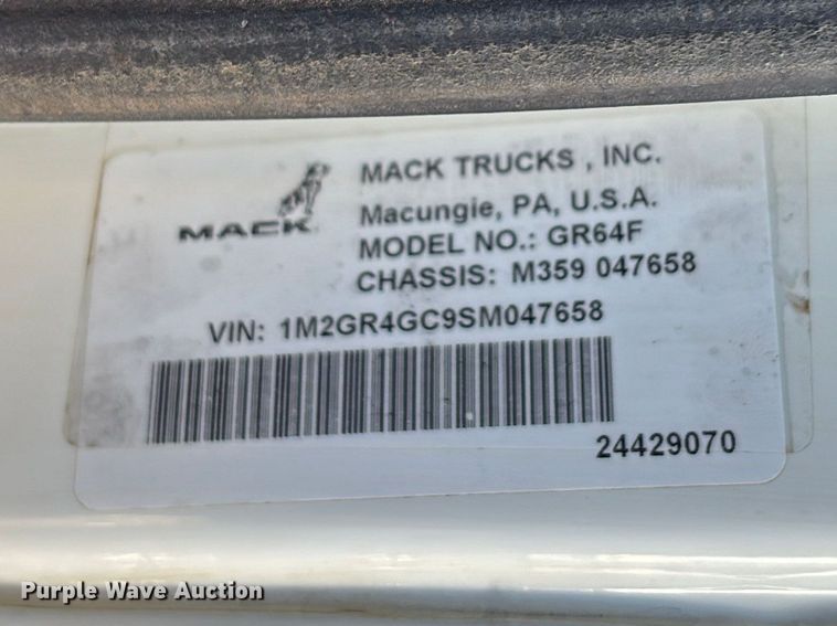 image for item DU0411 2025 Mack Granite dump truck