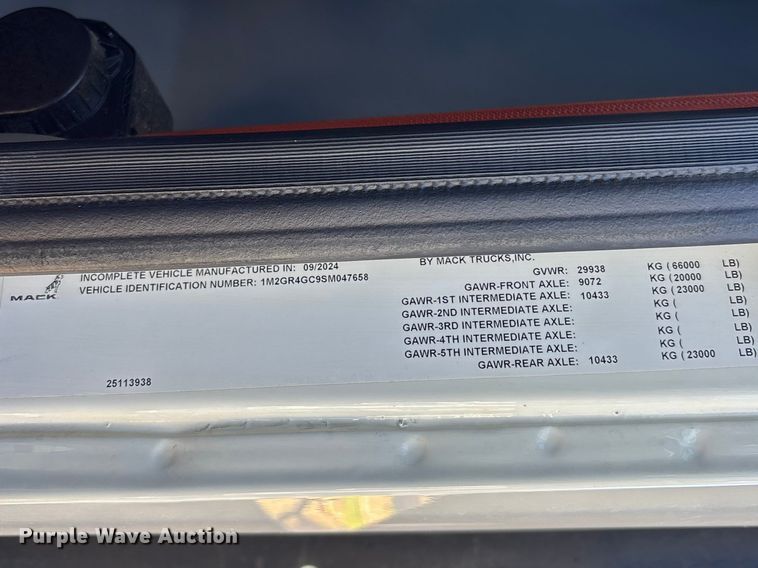 image for item DU0411 2025 Mack Granite dump truck