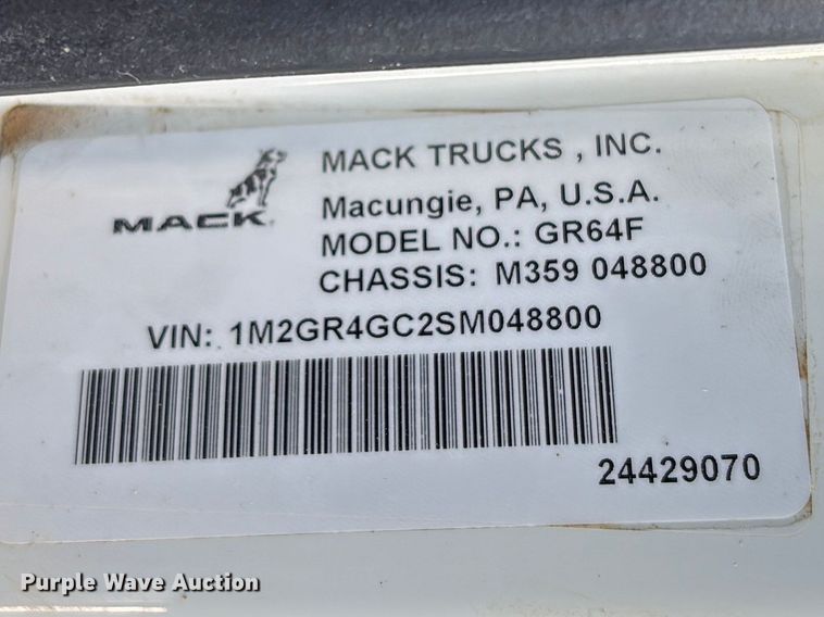 image for item DU0412 2025 Mack Granite dump truck