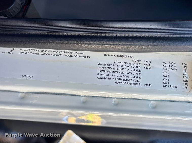 image for item DU0412 2025 Mack Granite dump truck