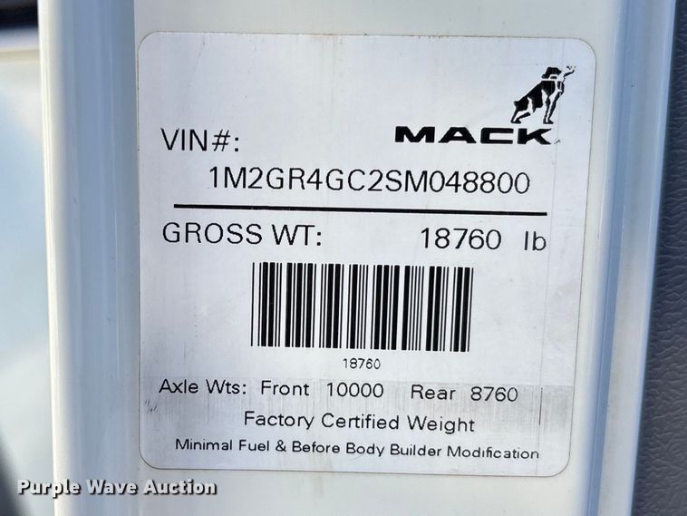 image for item DU0412 2025 Mack Granite dump truck