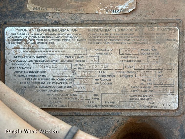 image for item DZ5197 1997 Mack RD690S water truck